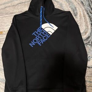 The North Face Unisex Black Hoodie with Blue Accents